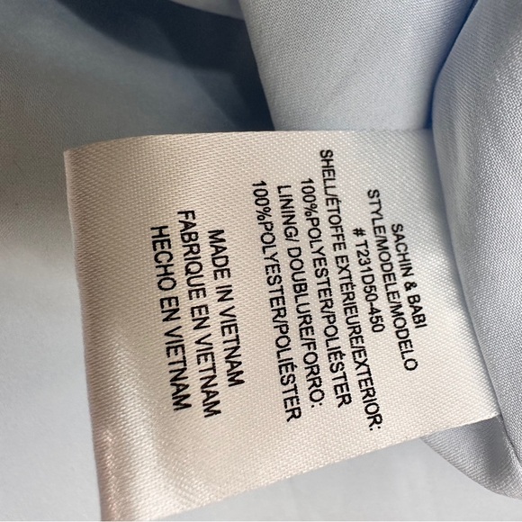 Sachin & Babi Chelsea Dress Size 6 Ice Blue One Shoulder Bow Gown Formal - Picture 7 of 8